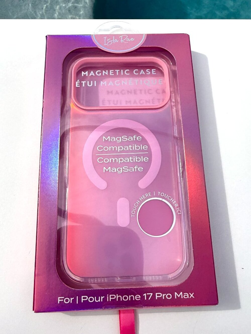 NWT Isla Rae Pink Iridescent Satin iPhone Case pretty soft phone case mag safe